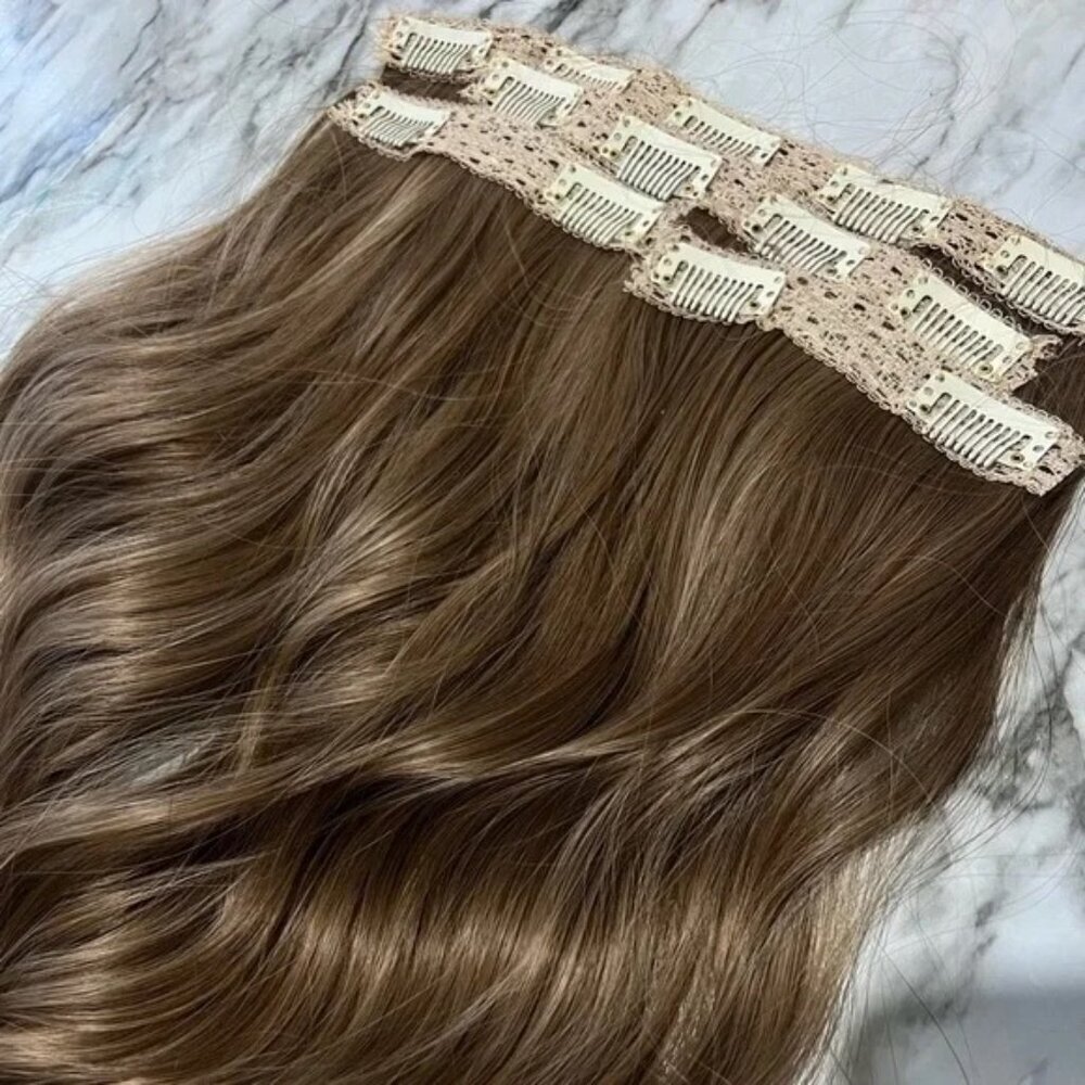 20 In Full Set Thick Clip In Hair Extensions 20 Curly Wavy hair Clip Ins - Picture 6 of 8